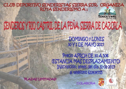 cartel senderistas 2017 1-2 MAYO SIERRA DE CAZORLA copia