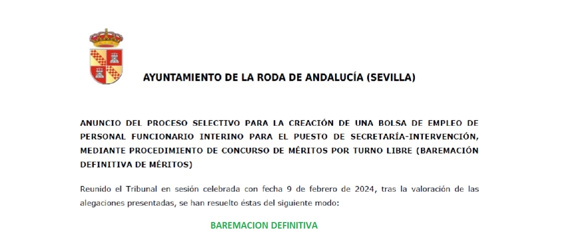 Baremacion Definitiva Secretari@