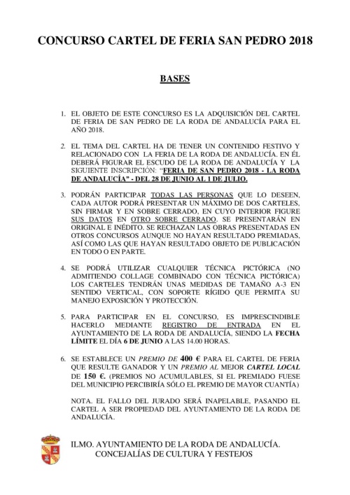 1. CONCURSO CARTEL FERIA SAN PEDRO 2018