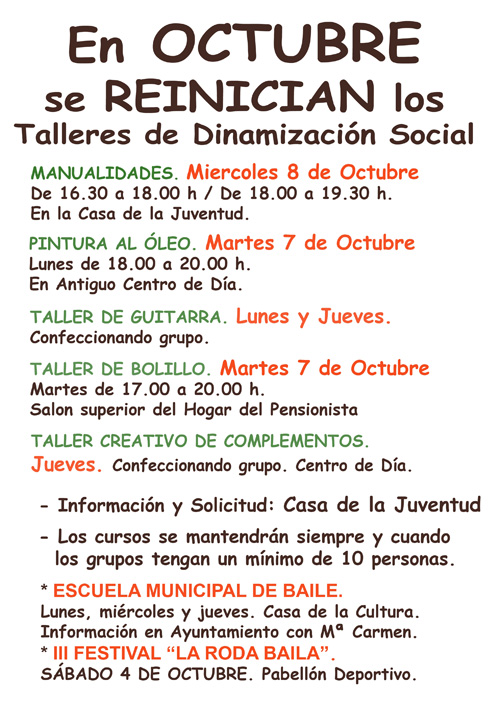 INICIO TALLERES DE DINAMIZACION 2014 PEQUEÑO